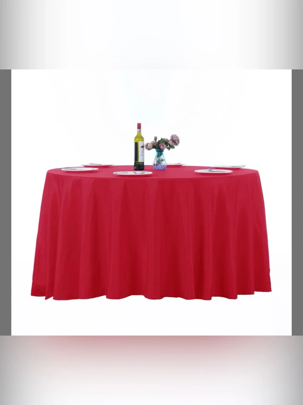 Red Round Tablecloth - Classic Event Dining Cover